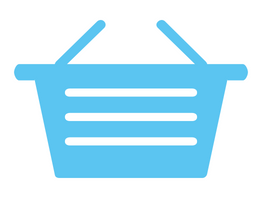 Blue graphic, icon, shopping basket