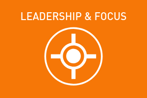 orange graphic, leadership focus