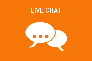 orange graphic, live chat